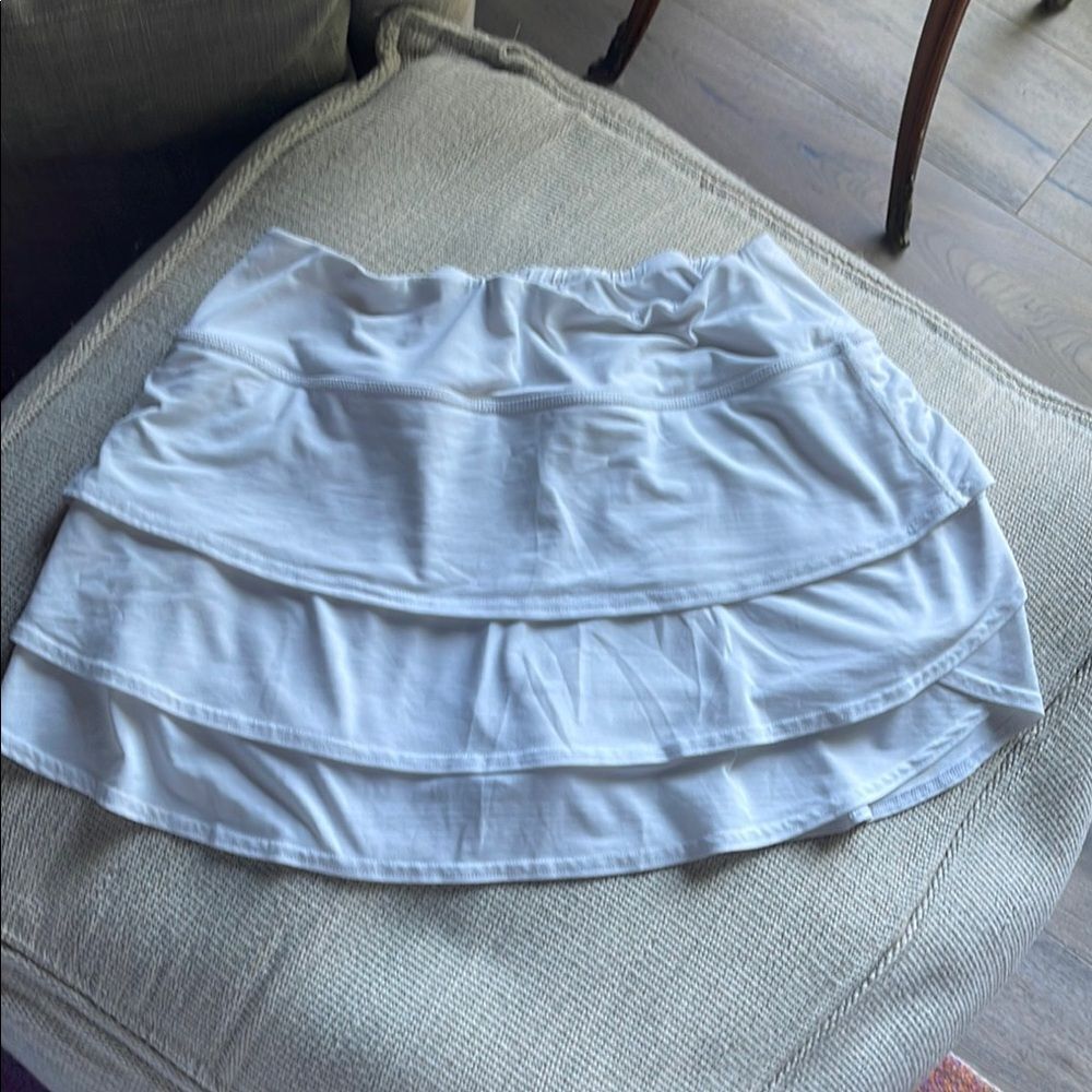 Athleta Light Gray Tiered Mini Skirt
